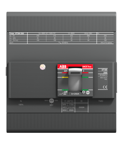 XT3S 250, TMD, In=250A, InN=100%, 4p
